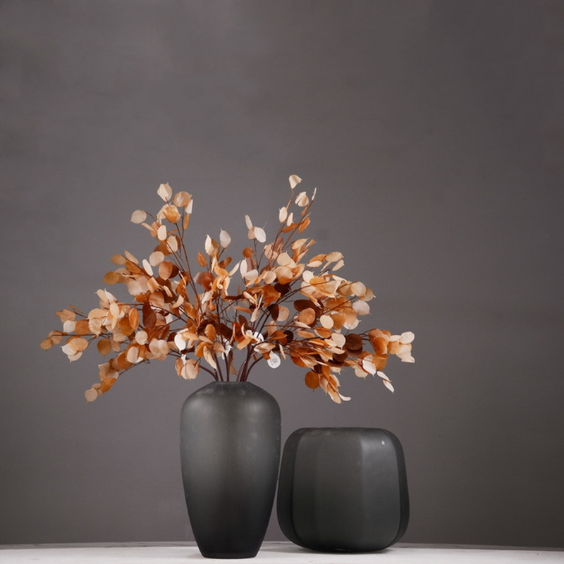 Tiges et branches de Lunaria Wabi-Sabi en vrac de 35 pouces, feuilles blanches et orange brûlées, plantes en gros