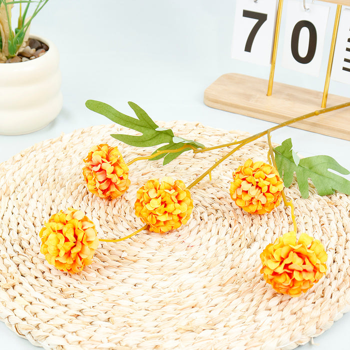 Bulk 19.6" Artificial Chrysanthemum Pom Ball Flower Branches Wholesale