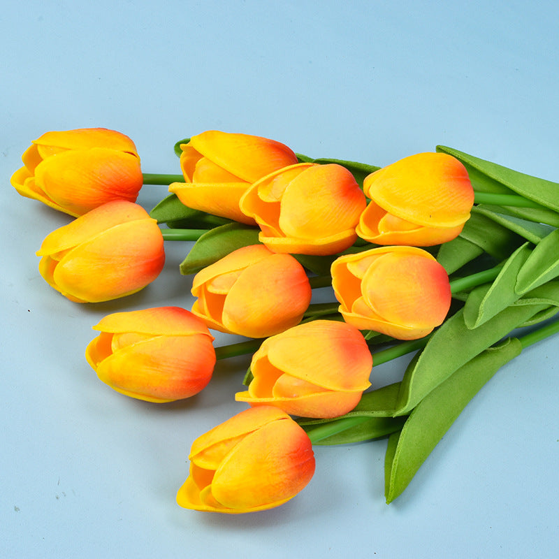 Bulk Clearance 20pcs 13.5" Artificial Tulip Stems Bouquet Soft Latex Tulips for Spring Decor