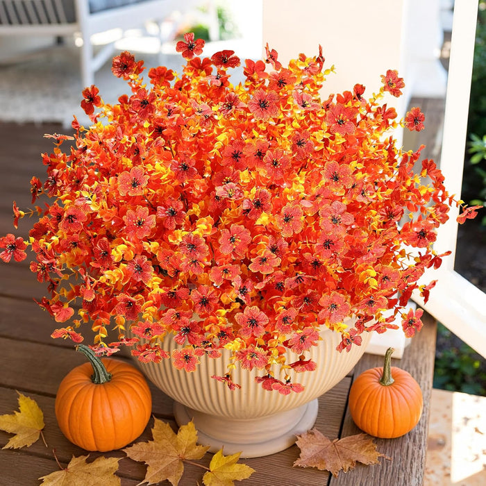 Bulk 20 Bundles Artificial Flowers for Outdoor Fake Plants Spring Fall Decorations for Home Wholesale