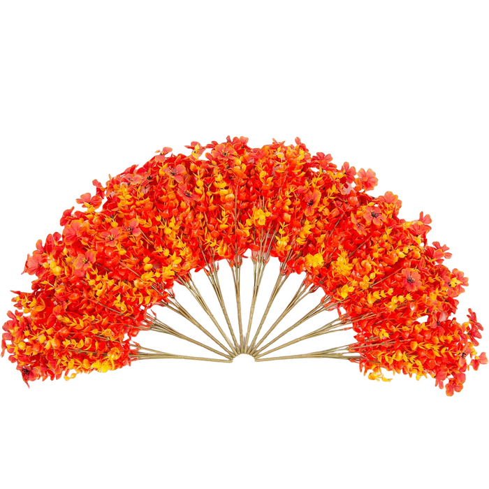 Bulk 20 Bundles Artificial Flowers for Outdoor Fake Plants Spring Fall Decorations for Home Wholesale