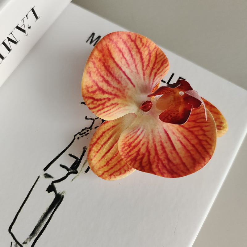 Bulk 24Pcs Ultra Realistic Touch Artificial Phalaenopsis Orchid Heads for Cake Flowers Wholesale