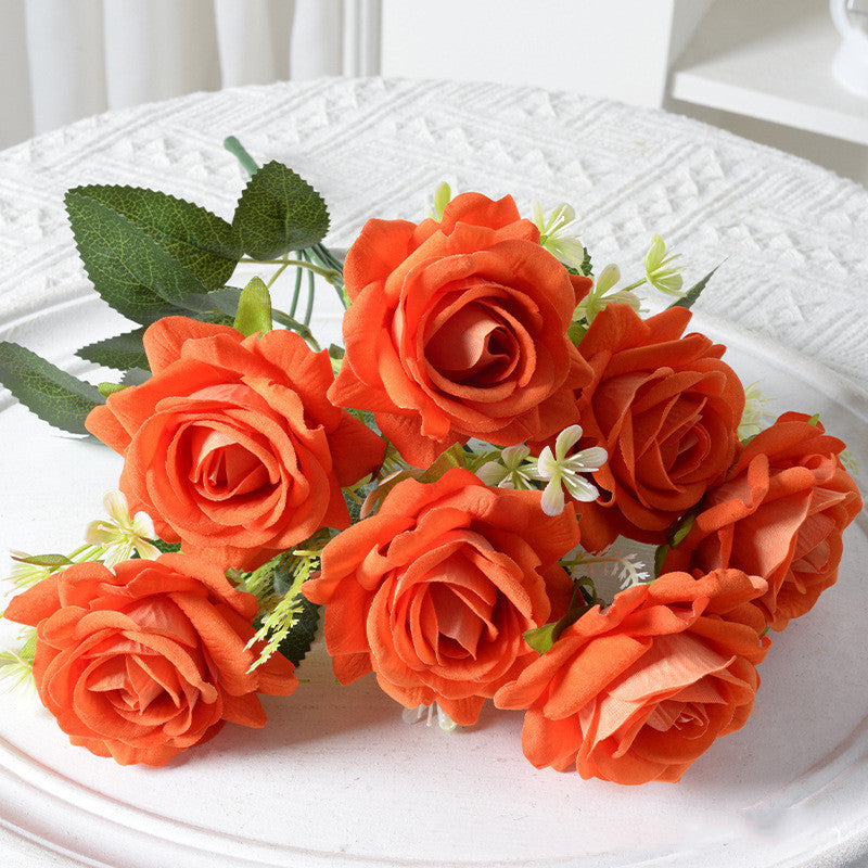 Bulk 13.5" Rose Bush Bouquet Faux Silk Rose Flowers Wholesale