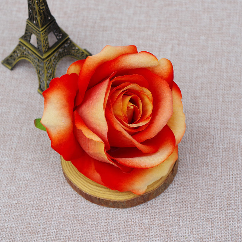 Bulk 10pcs Realistic Bionic Flannel Roses Heads for DIY Wedding Party Baby Shower Home Decoration