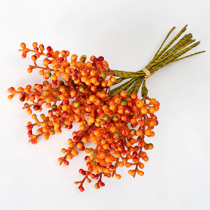 Bulk 12pcs 9 inches Tall Gradient Orange Berries Autumn Decoration Wholesale