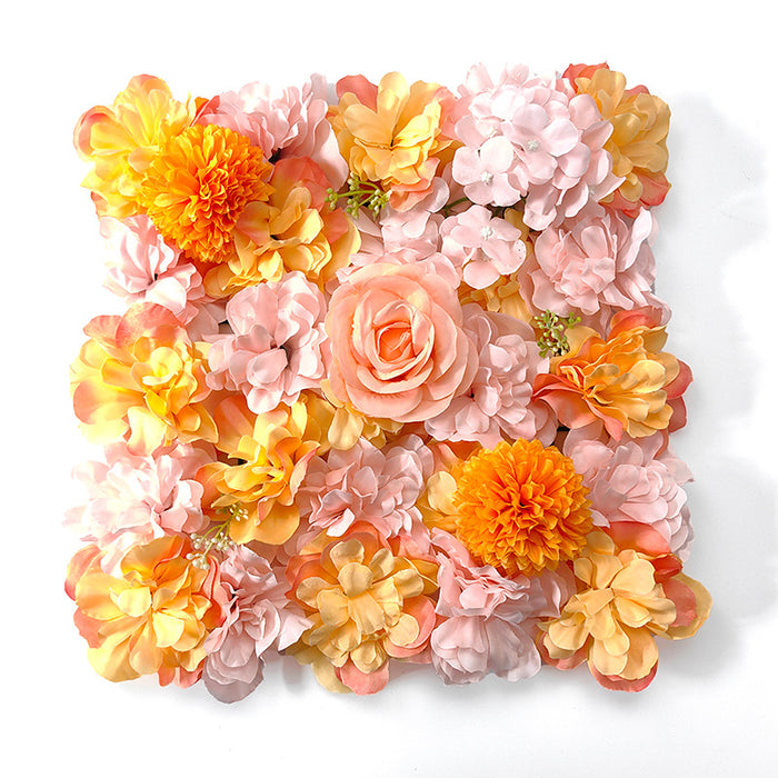 Bulk Flower Wall Panels 15 x 15 Inch 3D Silk Rose Floral Wall Decorative Wholesale