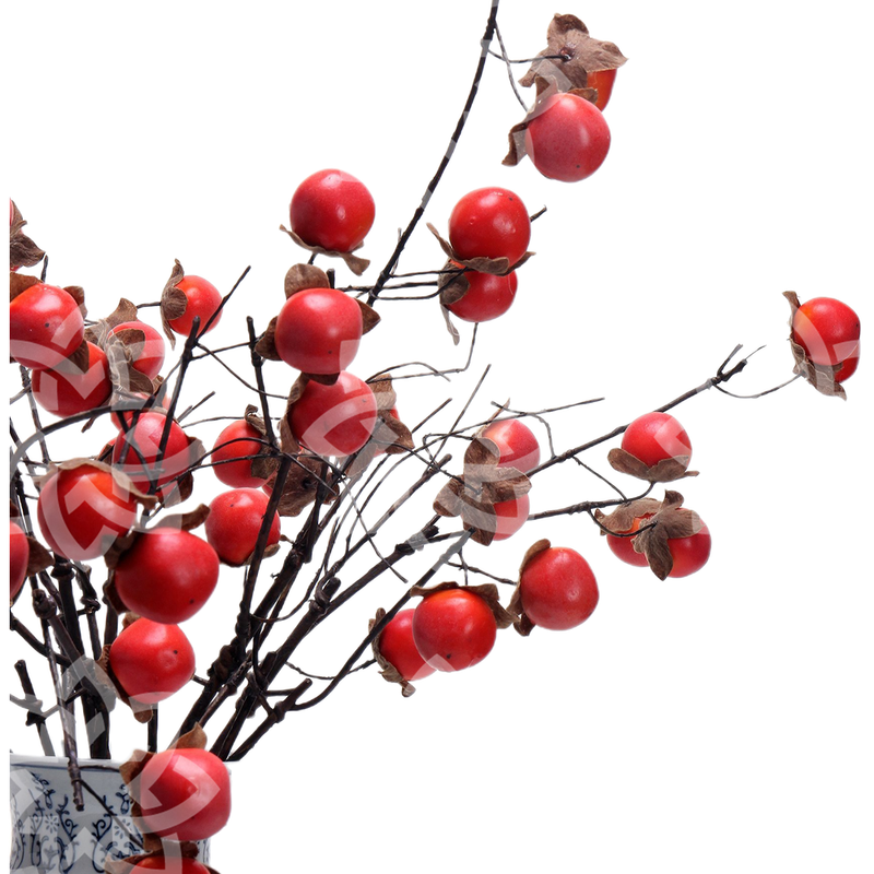 Bulk 23" Persimmon Stems Branches Artificial Fruit Stems Wholesale