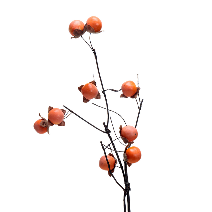 Bulk 23" Persimmon Fruit Branches Artificial Fall and Winter Plants Wholesale