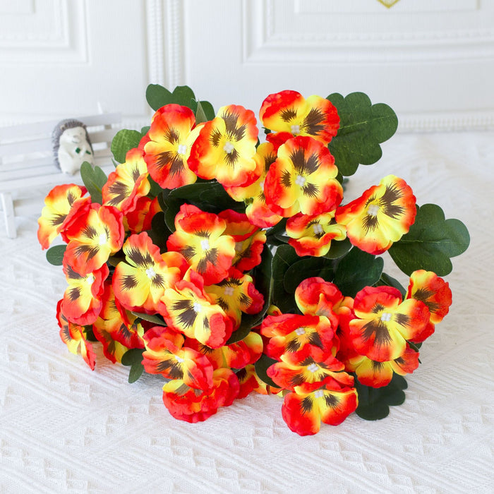 Bulk 2pcs Pansy Bush Artificial Flowers UV Resistant for Outdoors Wholesale