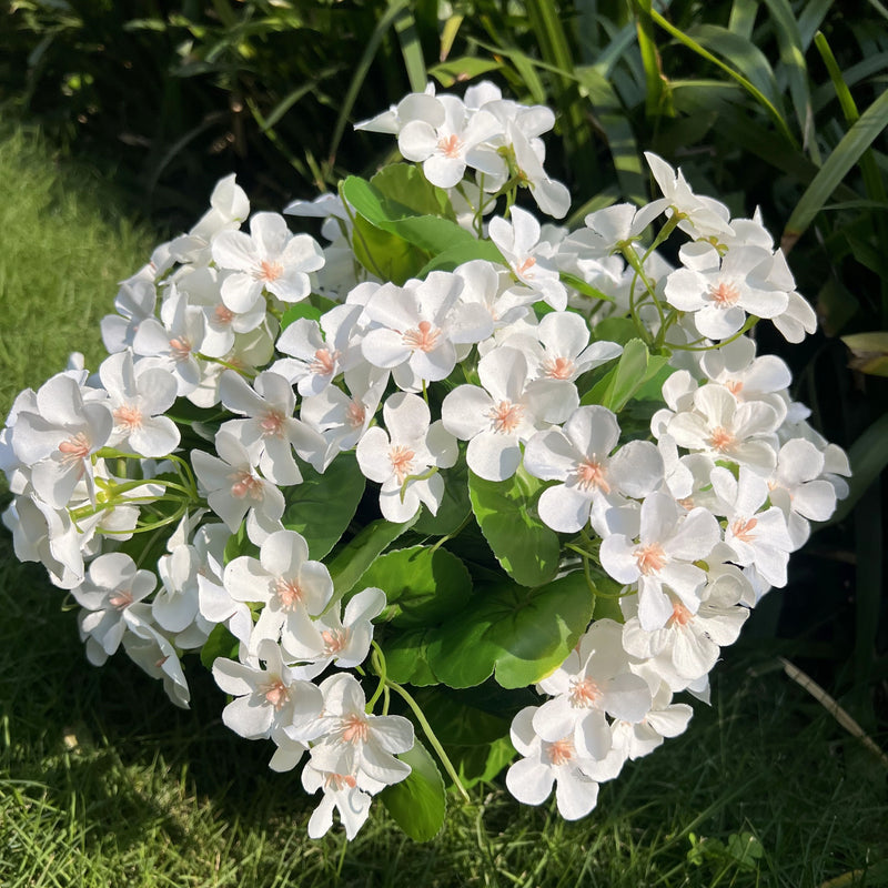 Bulk 2025 Upgraded 16” Outdoor Artificial Begonia Flowers 24 Stems UV Resistant Plants Wholesale