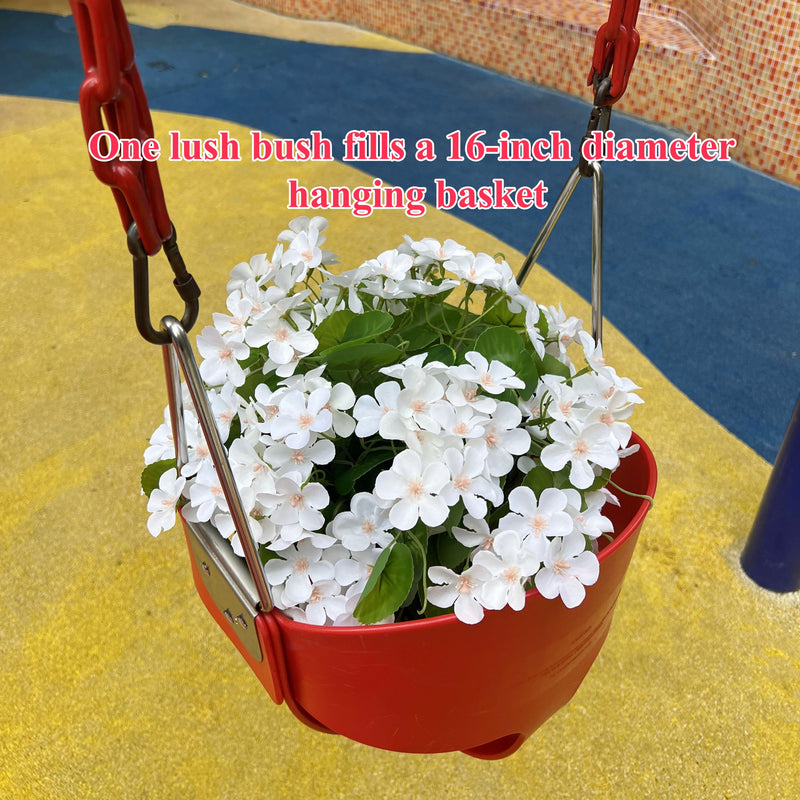 Bulk 2025 Upgraded 16” Outdoor Artificial Begonia Flowers 24 Stems UV Resistant Plants Wholesale