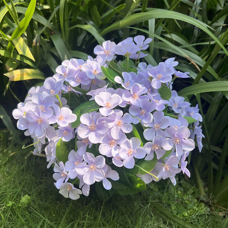 Bulk 2025 Upgraded 16” Outdoor Artificial Begonia Flowers 24 Stems UV Resistant Plants Wholesale