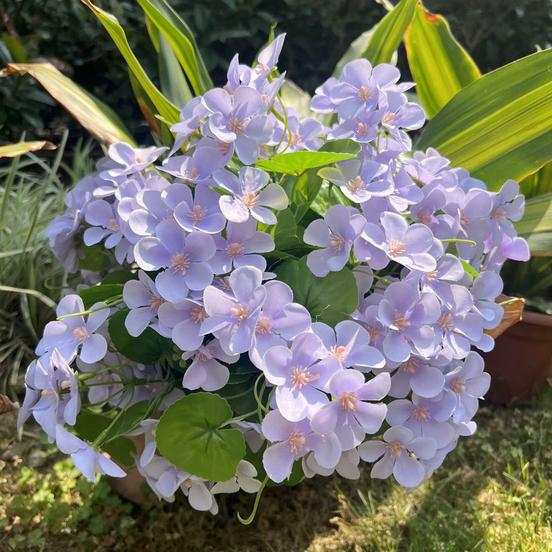 Bulk 2025 Upgraded 16” Outdoor Artificial Begonia Flowers 24 Stems UV Resistant Plants Wholesale