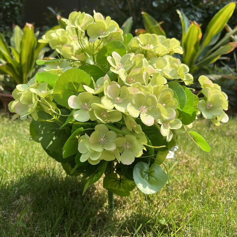 Bulk 2025 Upgraded 16” Outdoor Artificial Begonia Flowers 24 Stems UV Resistant Plants Wholesale