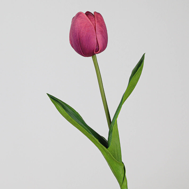 Venta al por mayor de flores artificiales de tallos de tulipán Real Touch de 18 "a granel