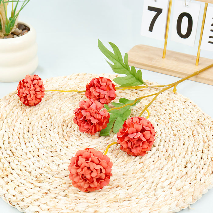 Bulk 19.6" Artificial Chrysanthemum Pom Ball Flower Branches Wholesale