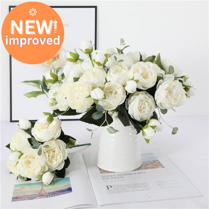 2025 Upgraded Peony Bush Bouquet Artificial Silk Flowers Arrangement Wholesale