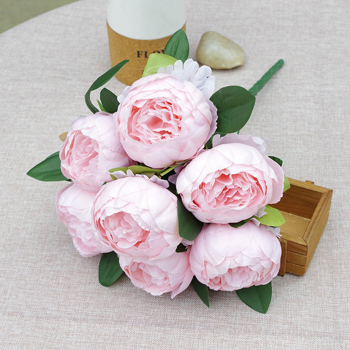 Bulk 17 inches Tall Peony Bush Bouquet 7 Heads Artificial Peony Silk Flowers Wholesale