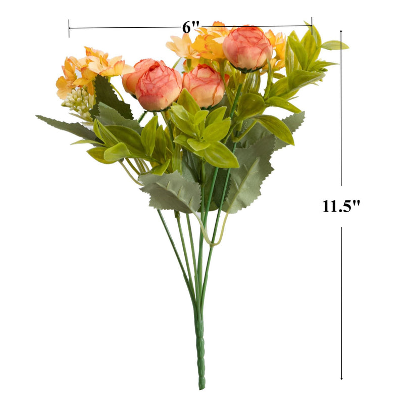 Bulk 11.5" Small Peony Buds Bush with Wildflowers Bouquet Wedding Flowers Wholesale