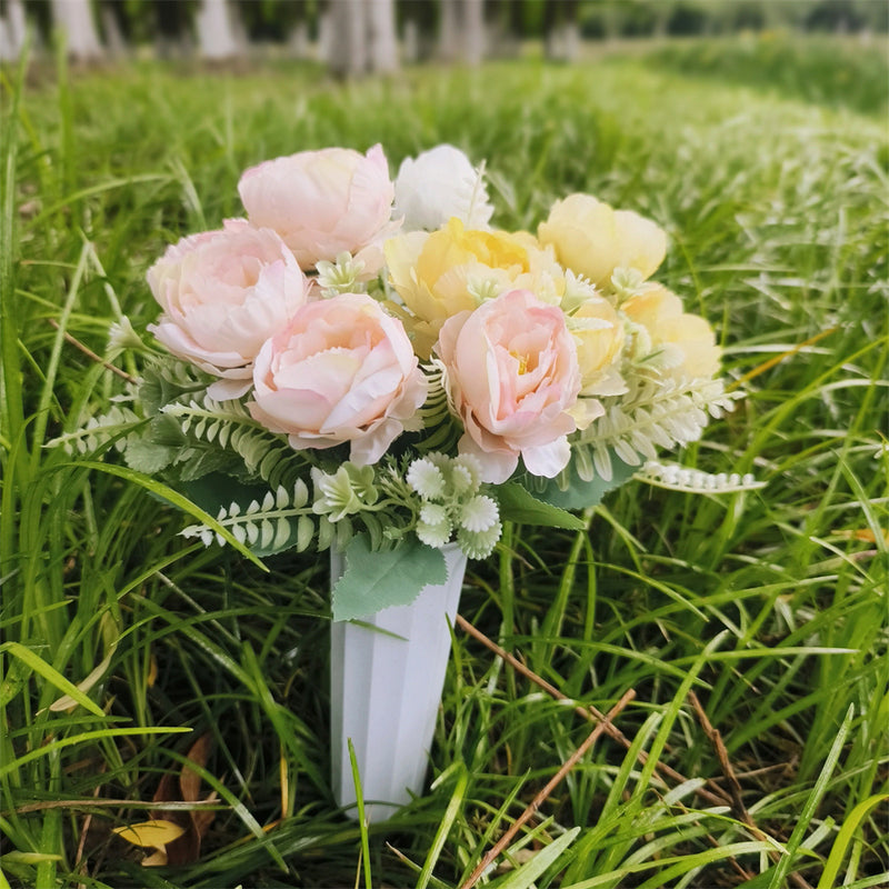 Bulk Cemetery Flowers in Vase Artificial Flowers for Graves and Memorials Arrangements Wholesale