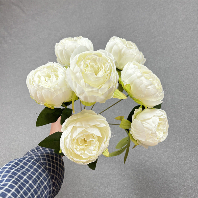 Bulk 17" Peony Bush Bouquet 7 Stems Silk Flowers Artificial Wholesale