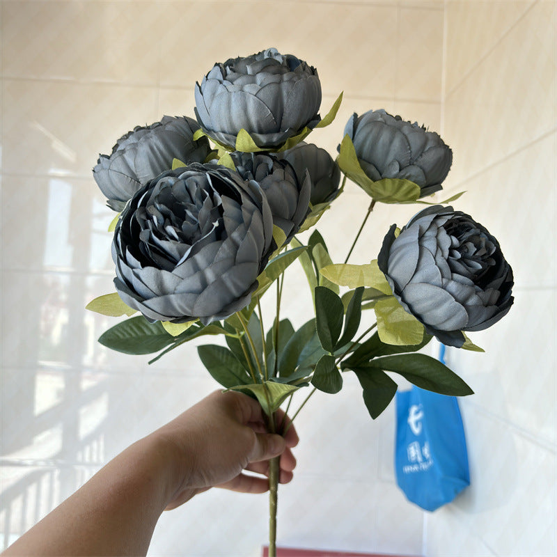 Bulk 17" Peony Bush Bouquet 7 Stems Silk Flowers Artificial Wholesale