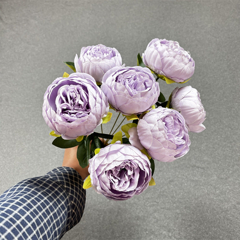 Bulk 17" Peony Bush Bouquet 7 Stems Silk Flowers Artificial Wholesale