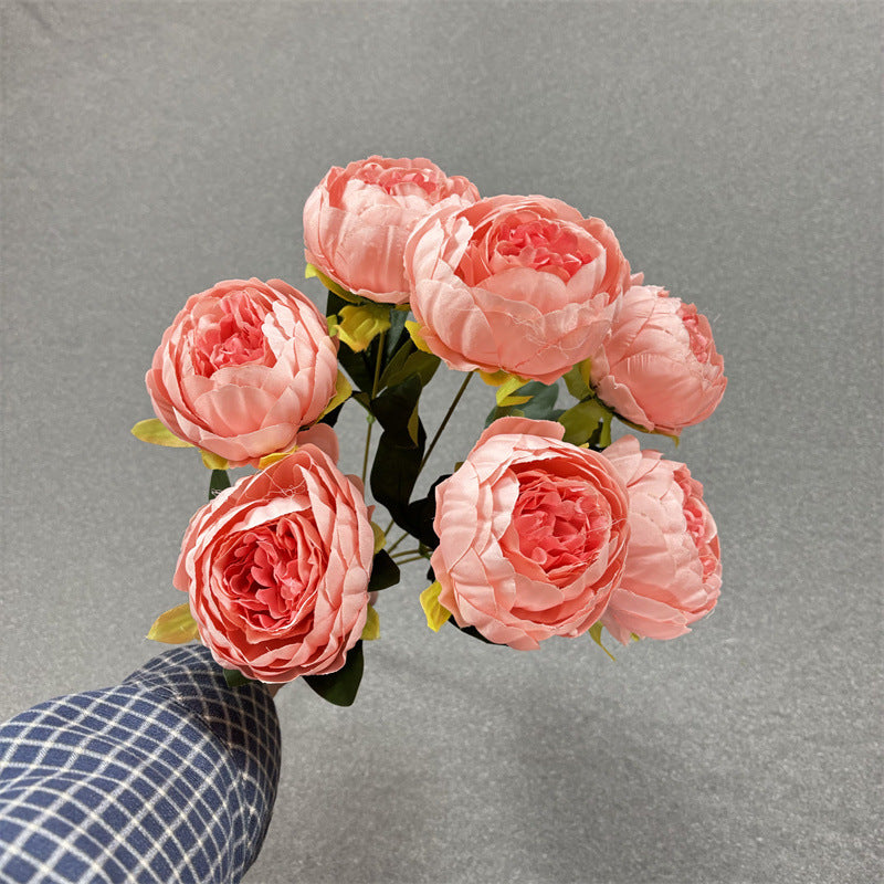 Bulk 17" Peony Bush Bouquet 7 Stems Silk Flowers Artificial Wholesale