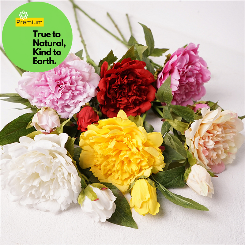 Tige de pivoine au toucher réaliste de qualité supérieure