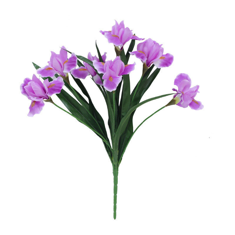 Bulk 19.6" Iris Flower Bush Stems Silk Blooms for Wedding/Home Decor Floral Arrangements Wholesale