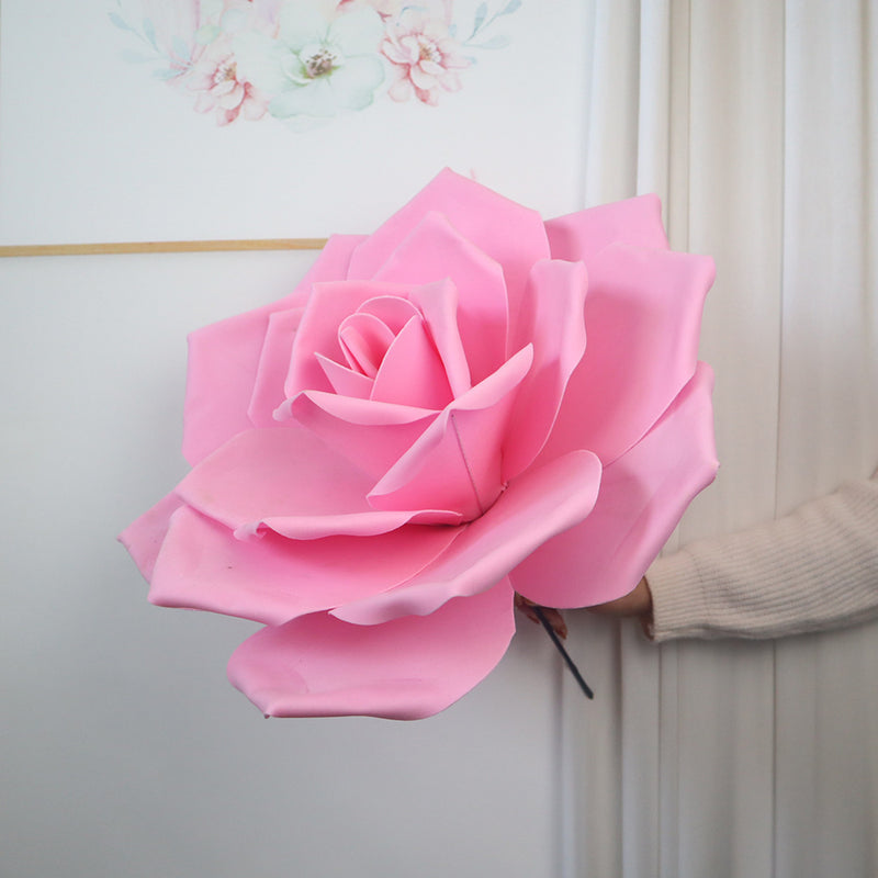 Bulk 23.6" Giant Artificial Rose Stems - Premium Large PE Foam Flowers for Wedding Backdrops & Event Decor Wholesale