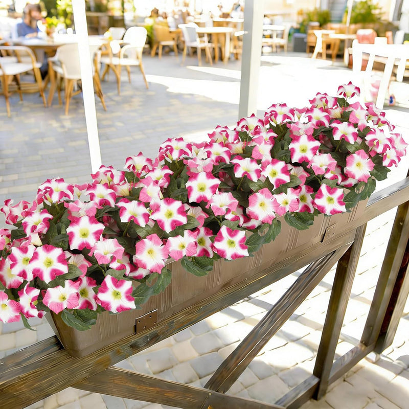 Bulk 12 Bundles Artificial Petunias Flowers for Outdoors Flowers Plants UV Resistant Look Real Silk Flowers for Outside Wholesale