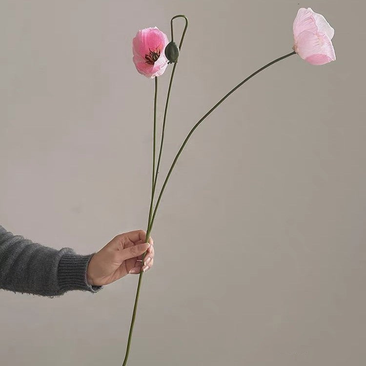 Bulk 2025 Newly Upgraded 23" Silk Poppy Stems for Autumn Decor Wholesale