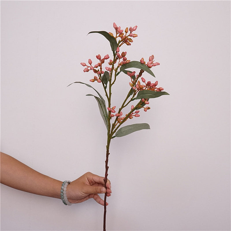 Premium 21" Realistic Eucalyptus Fruit Branches - Lifelike Floral Arrangements for Weddings & Home Decor