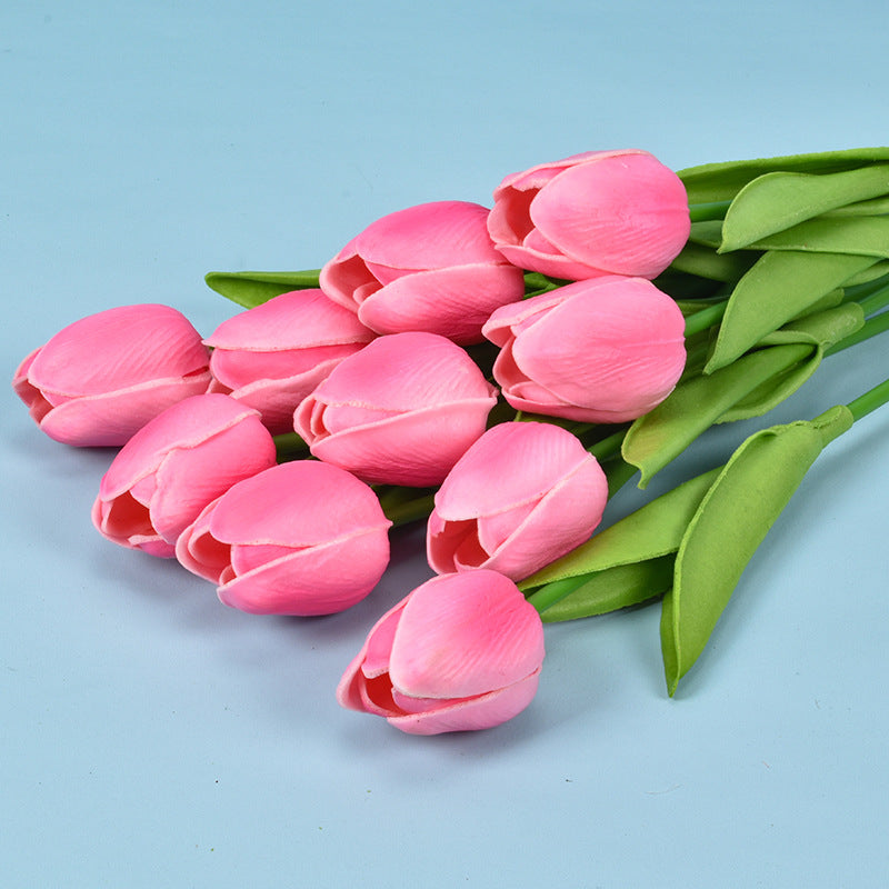 Bulk Clearance 20pcs 13.5" Artificial Tulip Stems Bouquet Soft Latex Tulips for Spring Decor