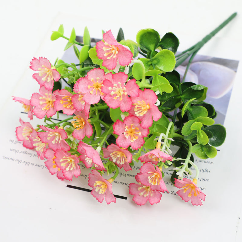 Flores artificiales a granel de 10 ", Oxalis para exteriores, resistentes a los rayos UV, plantas falsas para exteriores, venta al por mayor 