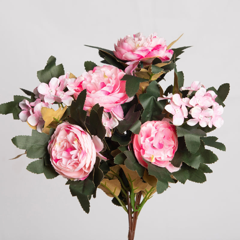 Bulk 16" Vintage Peony Bush Bouquet Mixed Hydrangea Retro Wedding Crafts Party Wholesale