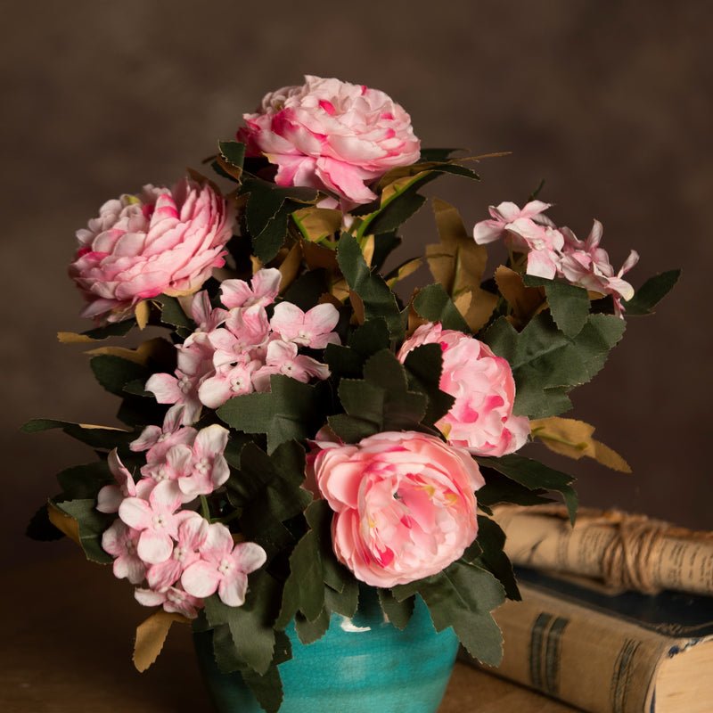 Bulk 16" Vintage Peony Bush Bouquet Mixed Hydrangea Retro Wedding Crafts Party Wholesale