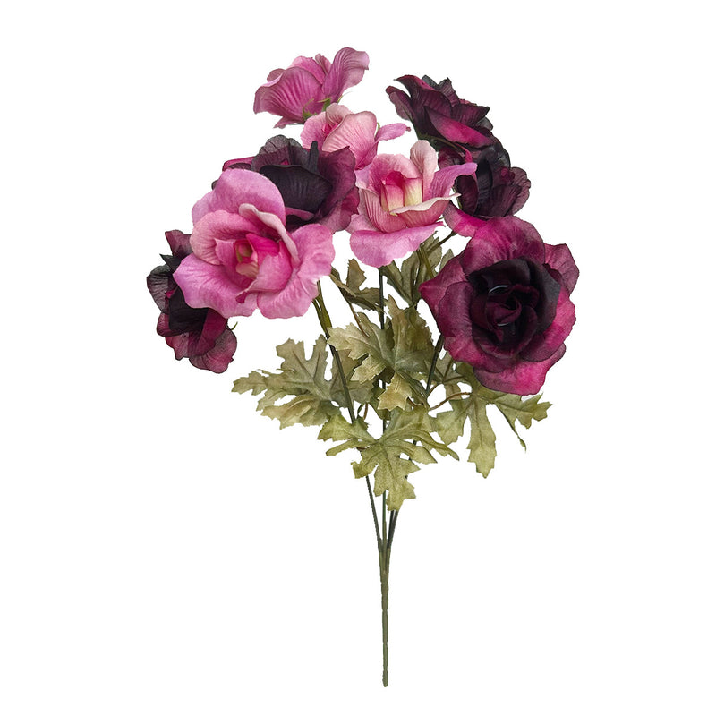 Bulk 14.9" Artificial Rose Bush Bouquet- Fall Decor, Faux Flower Arrangement for Autumn Home Decoration Wholesale