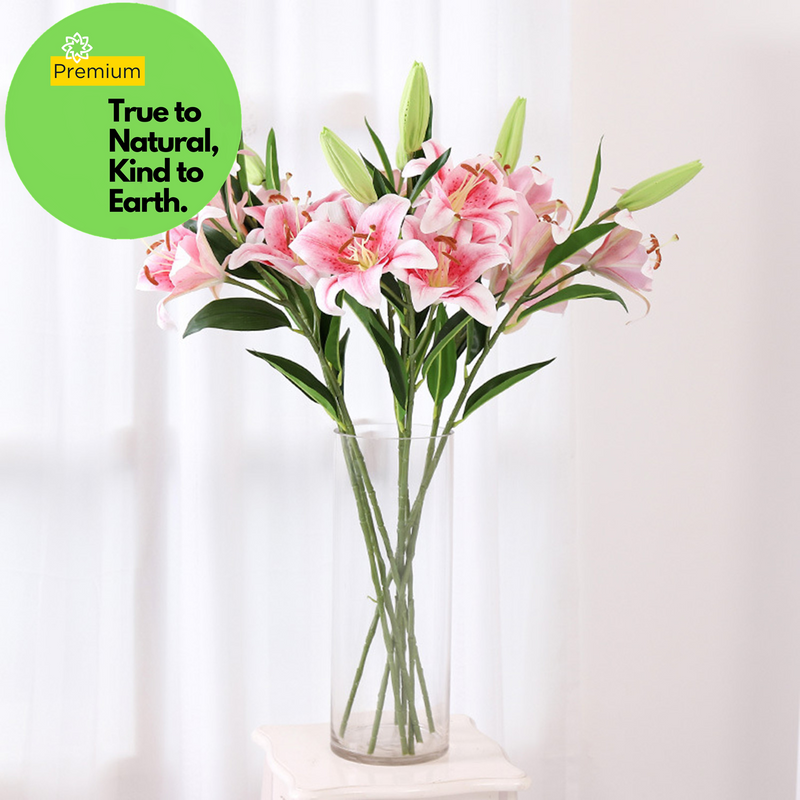 AM Basics 34" Tiger Lily Flores artificiales de tallo largo