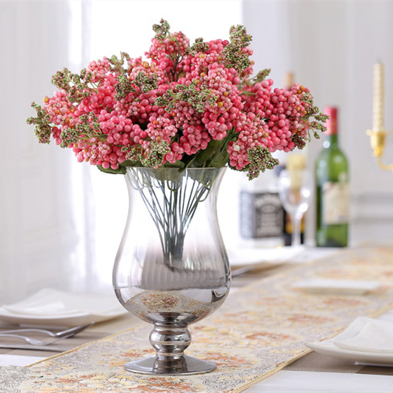 Bulk 3 Bundles 14" Faux Pink Berries Bush Wholesale