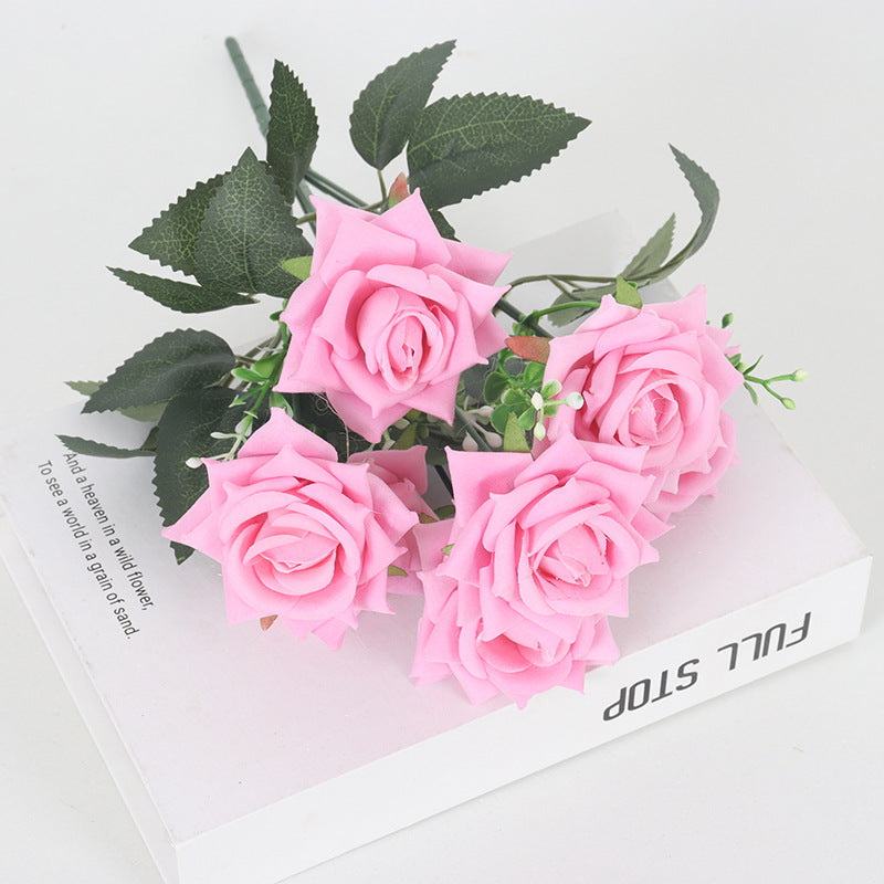 Bulk 11 Colors 14" Blooming Velvet Rose Bush Stems Velvet Artificial Flowers Wholesale