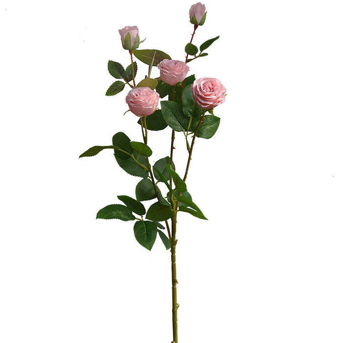 Bulk Extra Long Pink Camelia Stems Silk Floral Artificial Tea Rose Arrangement Wholesale