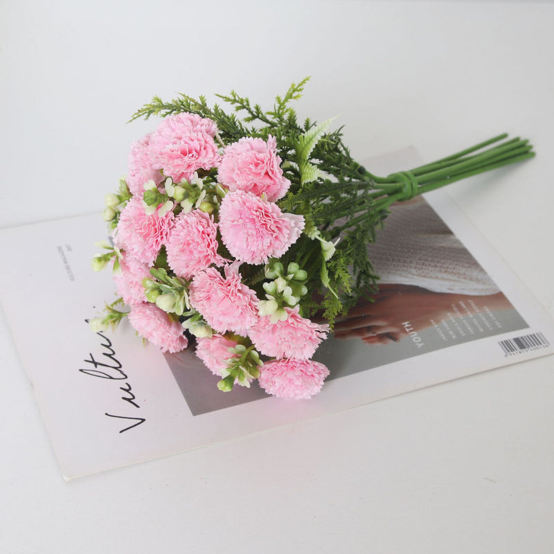 Bulk 12.6" Carnation Bouquet Silk Flowers Artificial Wholesale
