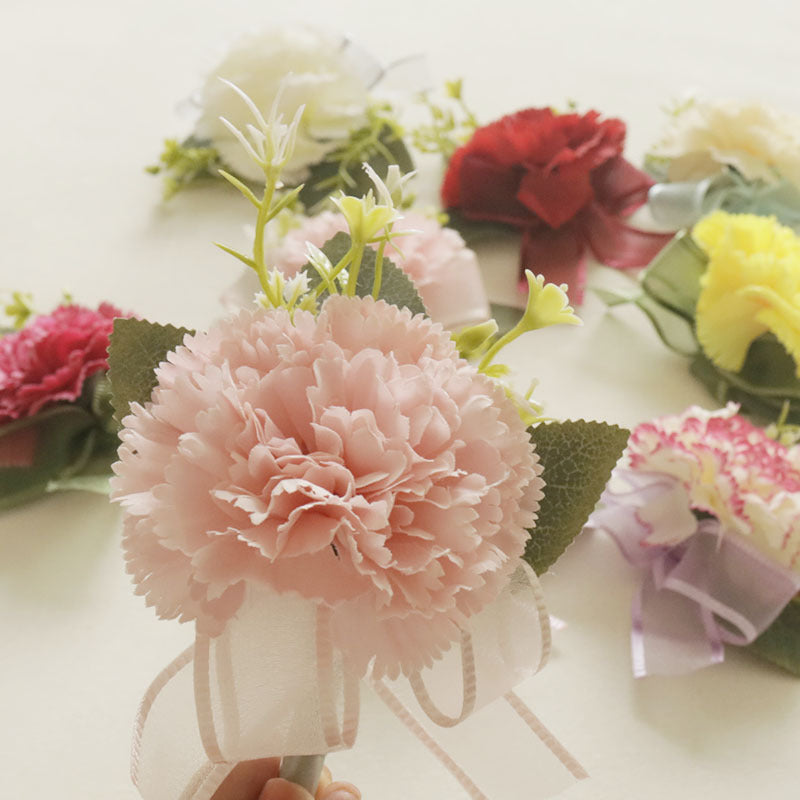 Bulk Carnation Corsage and Boutonniere Set for Wedding Party Cake Toppers Wholesale