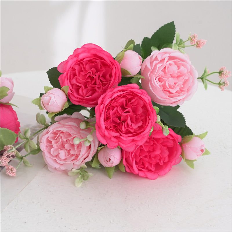 Bulk 11.8" Small Spring Peony Bush Bouquet Flower Arrangements Wholesale