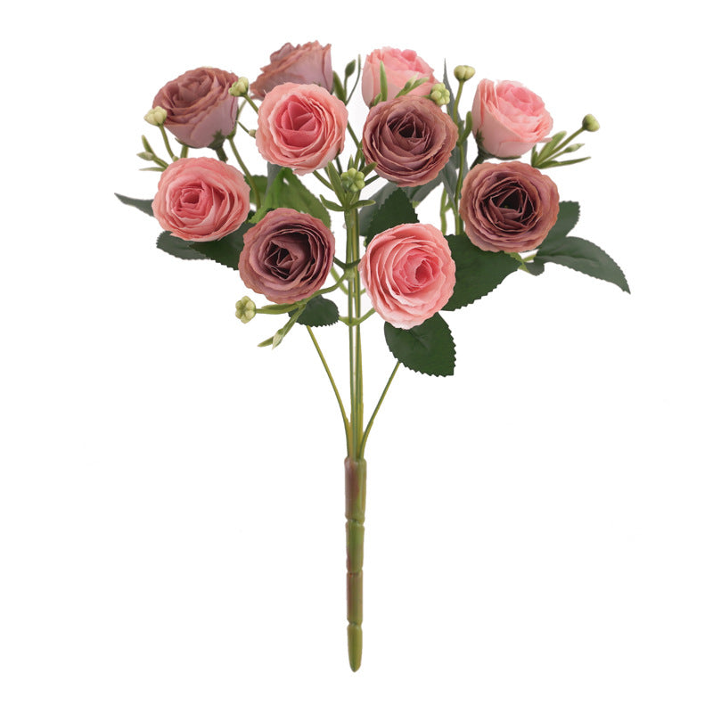 Bulk 11.8" Mini Rose Bush Bouquet for Wedding Crafts Wholesale