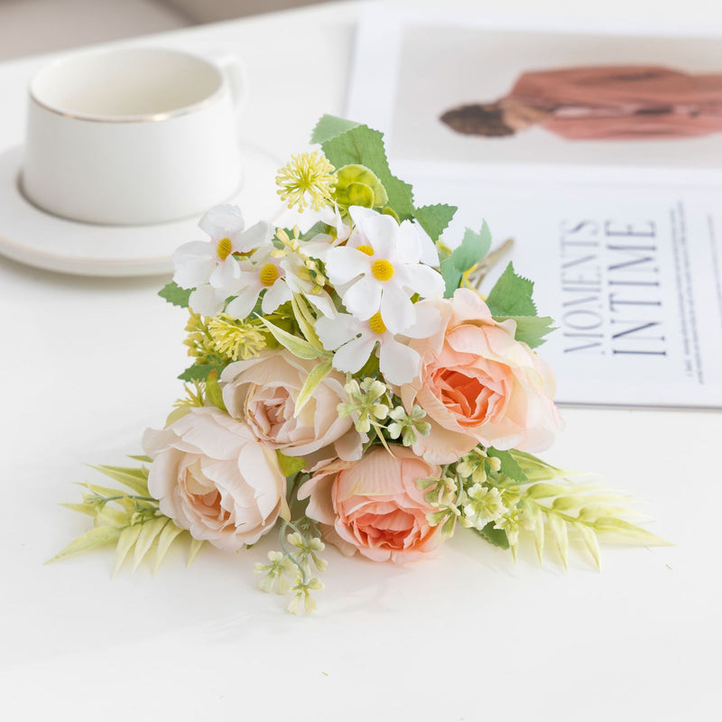 Bulk 12.6" Small Peony Mixed Flowers Bouquet Silk Flowers Artificial Wholesale