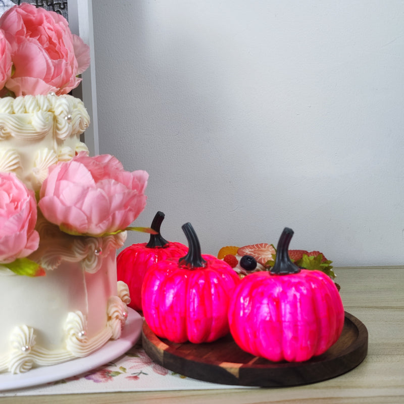 Lot de 3 citrouilles en mousse faites à la main, exclusives, qui brillent dans le noir, décoration de centre de table, vente en gros