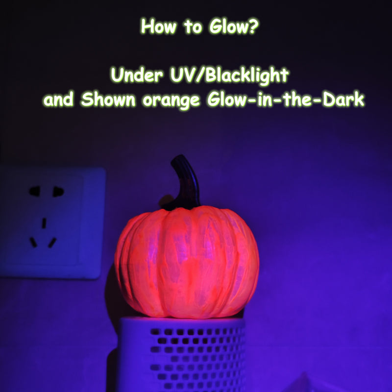 Lot de 3 citrouilles en mousse faites à la main, exclusives, qui brillent dans le noir, décoration de centre de table, vente en gros